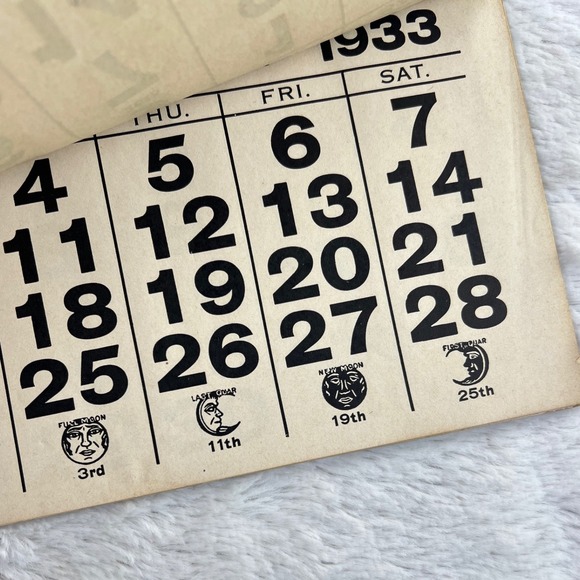 tobacco calendar 1933 Hand Mate Chewing Tobacco Advertising Calendar 14